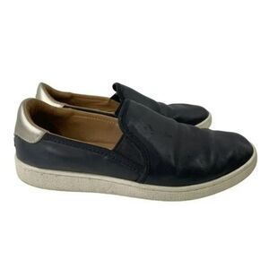 UGG Cas leather black/gold slip on sneakers shoes sz 7